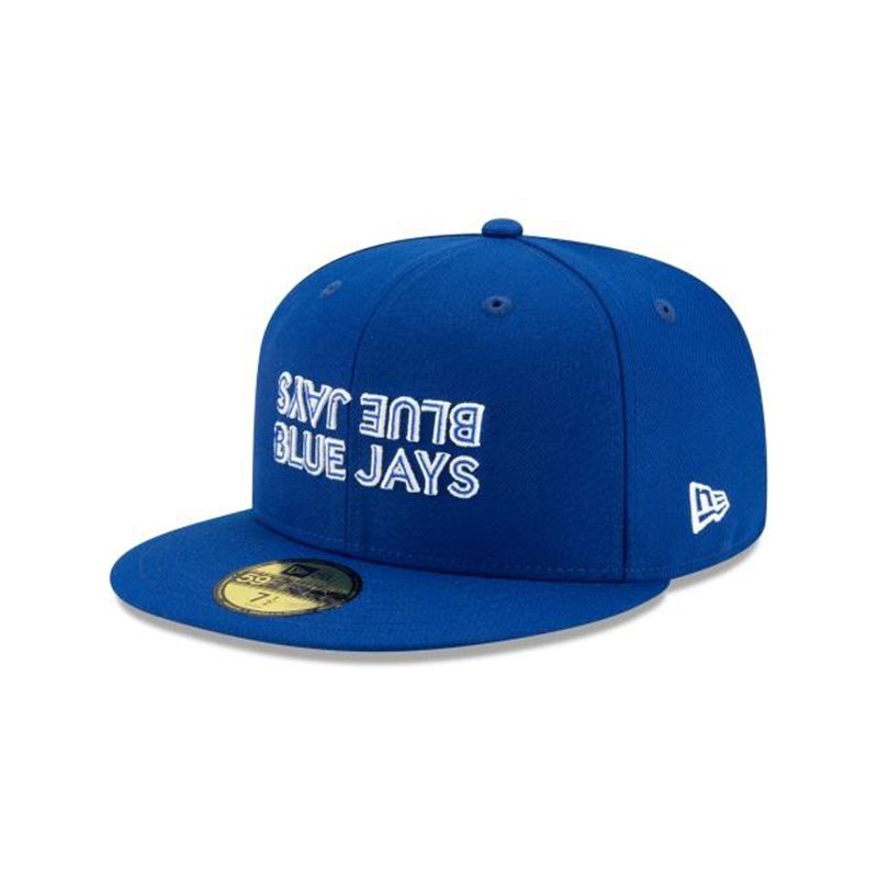 MLB Toronto Blue Jays Team Mirror 59Fifty Fitted (VOL1707) - Blue New Era Caps